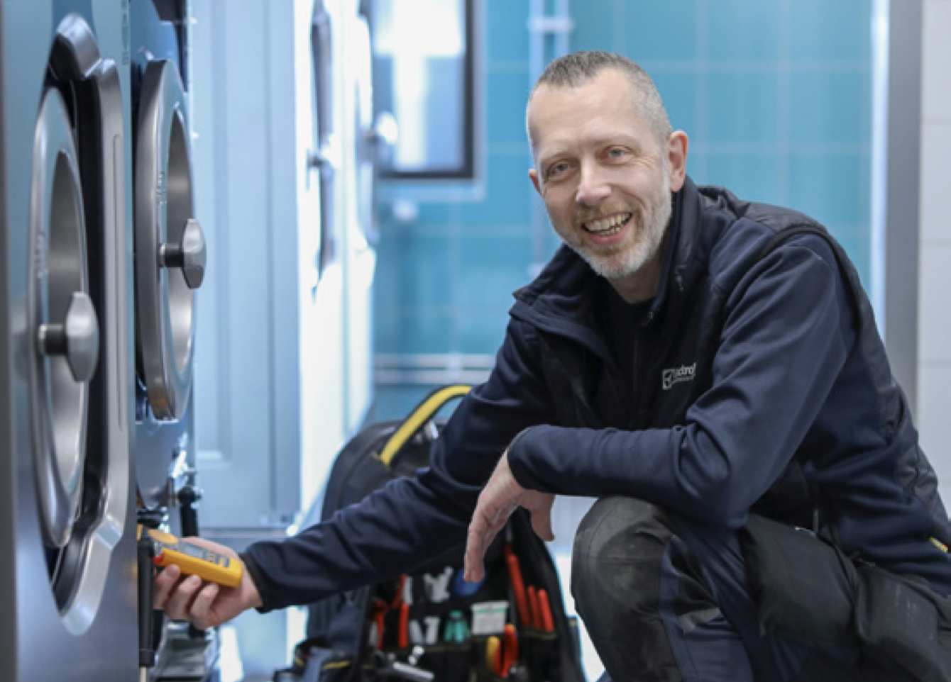 Laundrette equipment installation